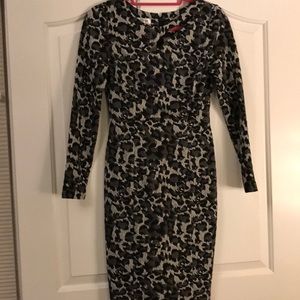 Kay Unger animal print knit dress size 2